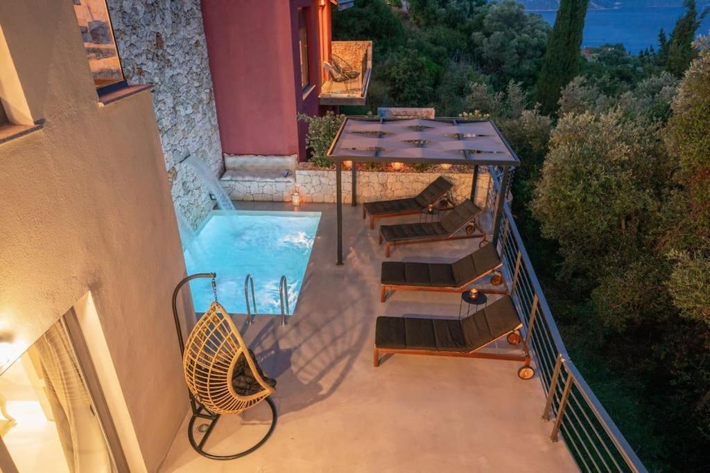 Villa Elisabeth Sea View Private Pool Fiskardo Kefalonia Katsarata Bagian luar foto